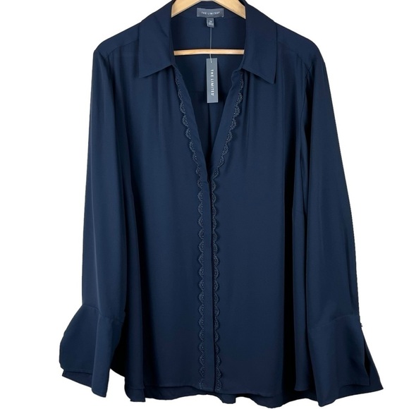 NWT The Limited Navy Blue Career Blouse Size 2X - Picture 1 of 9